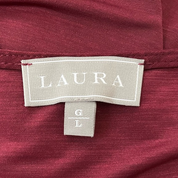 Laura~Sleeveless Blouse~Size L~Burgundy - Picture 7 of 8